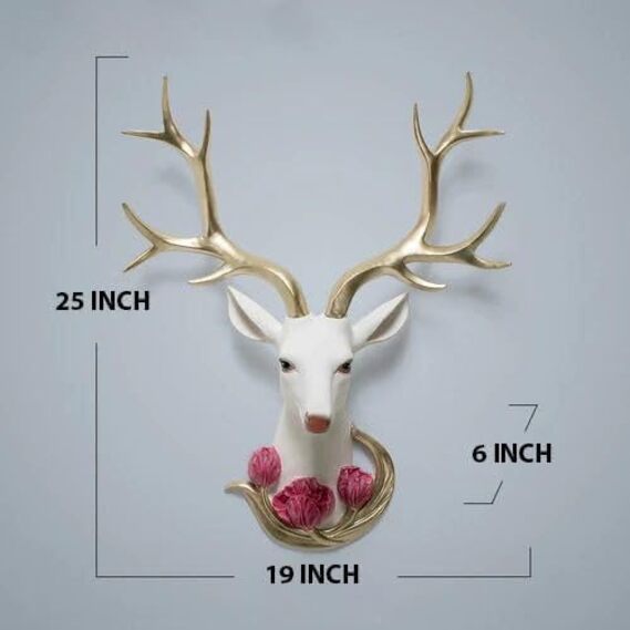 Metal Wall Mounted Deer Head Wall Hanging For Home Decoration (Color : Black and Gold)/ Wall Decor.