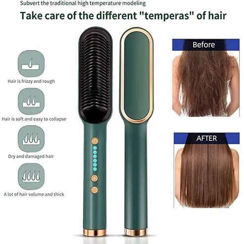 Professional Hair Straightening Comb Brush for Curly and Frizzy Hair, Quick Detangling.