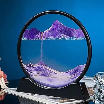 3D Moving Sand Art Picture 5/7inch Hourglass Show Piece For Home Decor, Kids Gift.