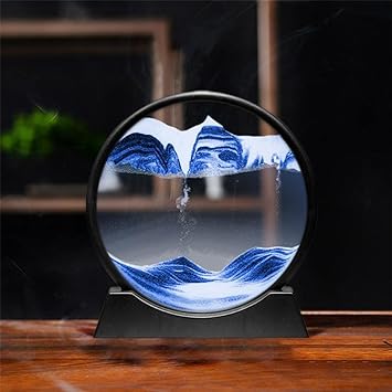 3D Moving Sand Art Picture 5/7inch Hourglass Show Piece For Home Decor, Kids Gift.