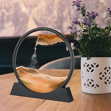 3D Moving Sand Art Picture 5/7inch Hourglass Show Piece For Home Decor, Kids Gift.