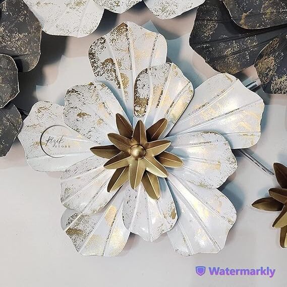 Metal Abstract Figures Wall Sculpture for Home Decor, Living room & Bedroom (Grey & White)