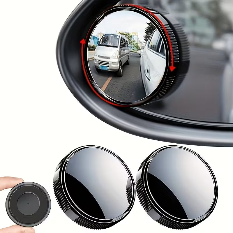 360° Rotatable Convex Wide Angle Rear View Mirrors for Cars SUVs Trucks (Pack of 2)