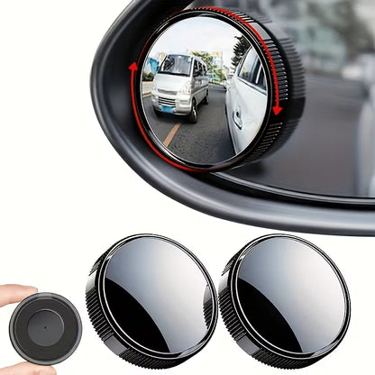 360° Rotatable Convex Wide Angle Rear View Mirrors for Cars SUVs Trucks (Pack of 2)