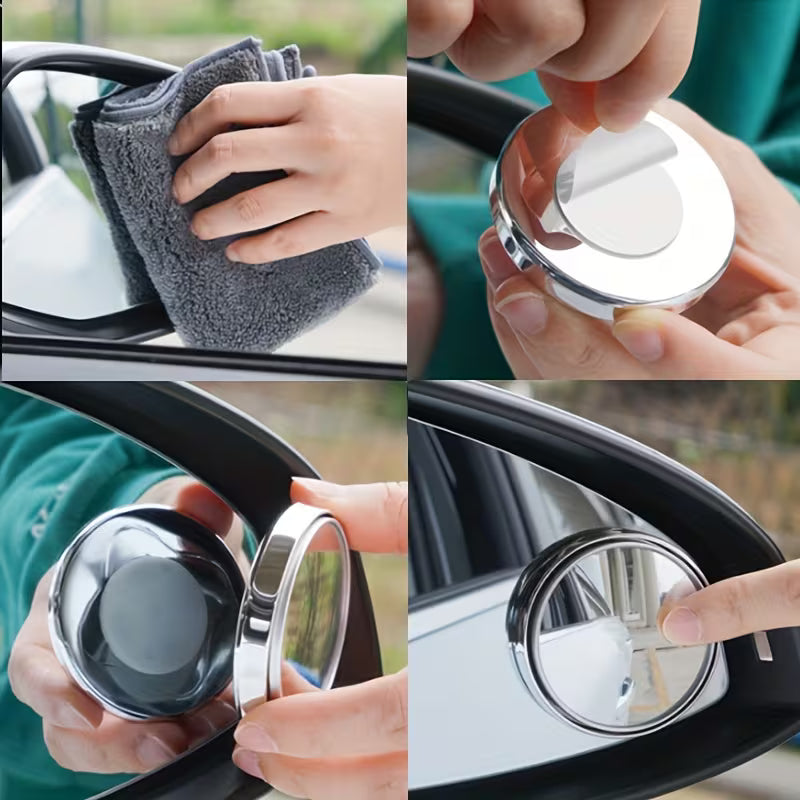 360° Rotatable Convex Wide Angle Rear View Mirrors for Cars SUVs Trucks (Pack of 2)