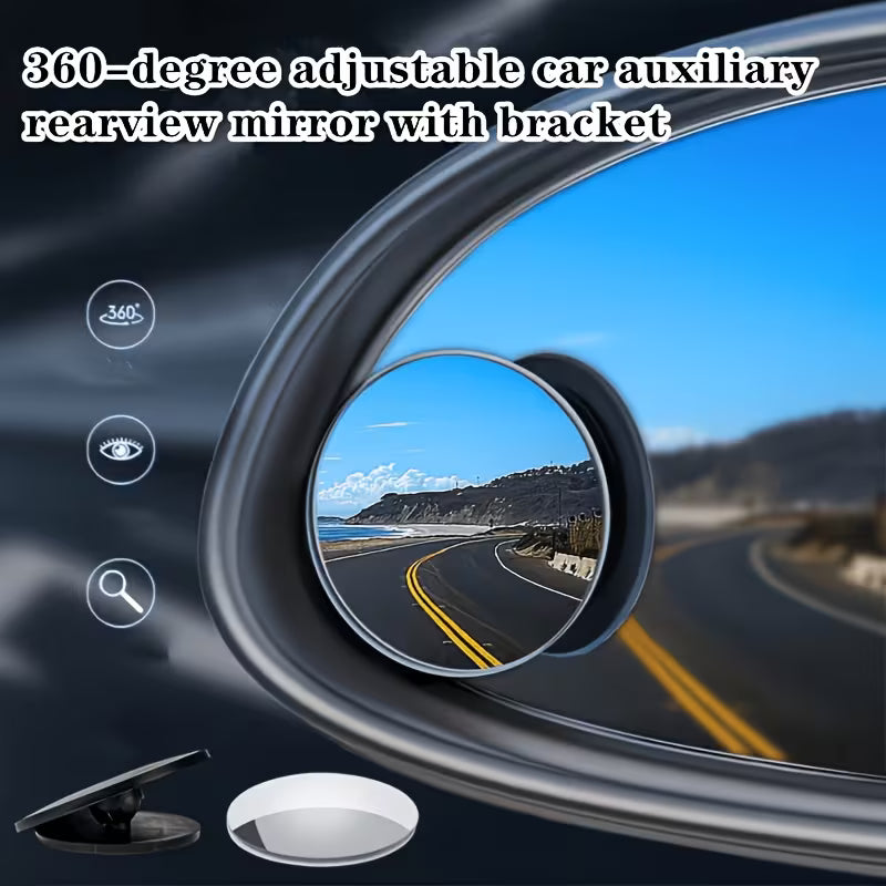 360° Rotatable Convex Wide Angle Rear View Mirrors for Cars SUVs Trucks (Pack of 2)