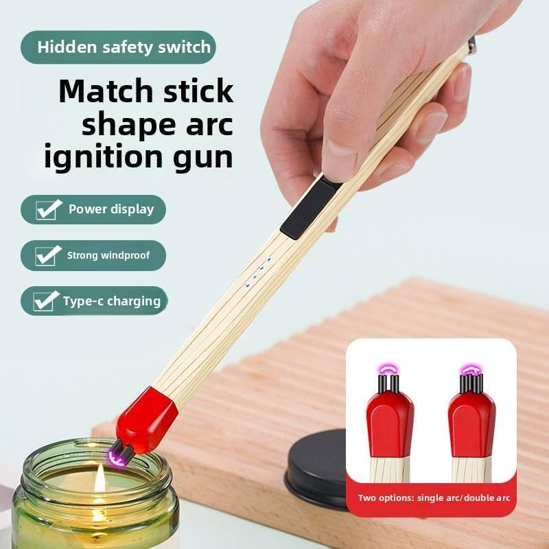 Electric Match Stick Arc Lighter USB Type C Rechargeable