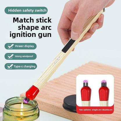 Electric Match Stick Arc Lighter USB Type C Rechargeable
