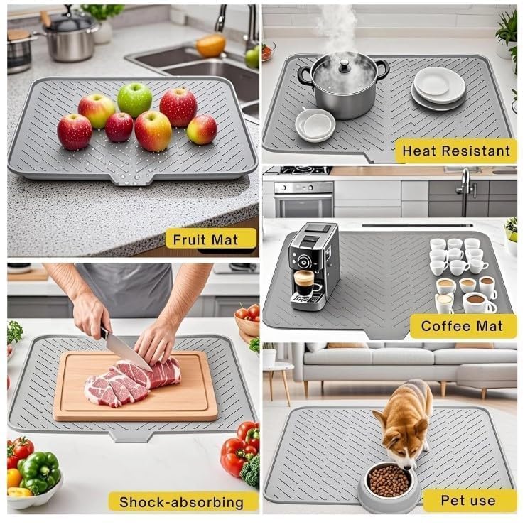 Silicon Dish Drying Mat For Kitchen