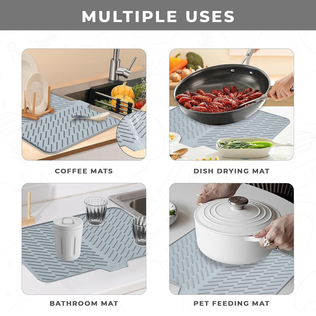Silicon Dish Drying Mat For Kitchen