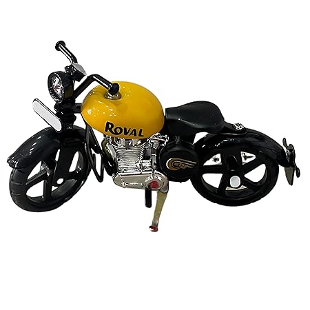 Metal Bullet Bike Decorative Showpiece with Side Stand for Birthday Gift I Kids I Adult (Multicolor)