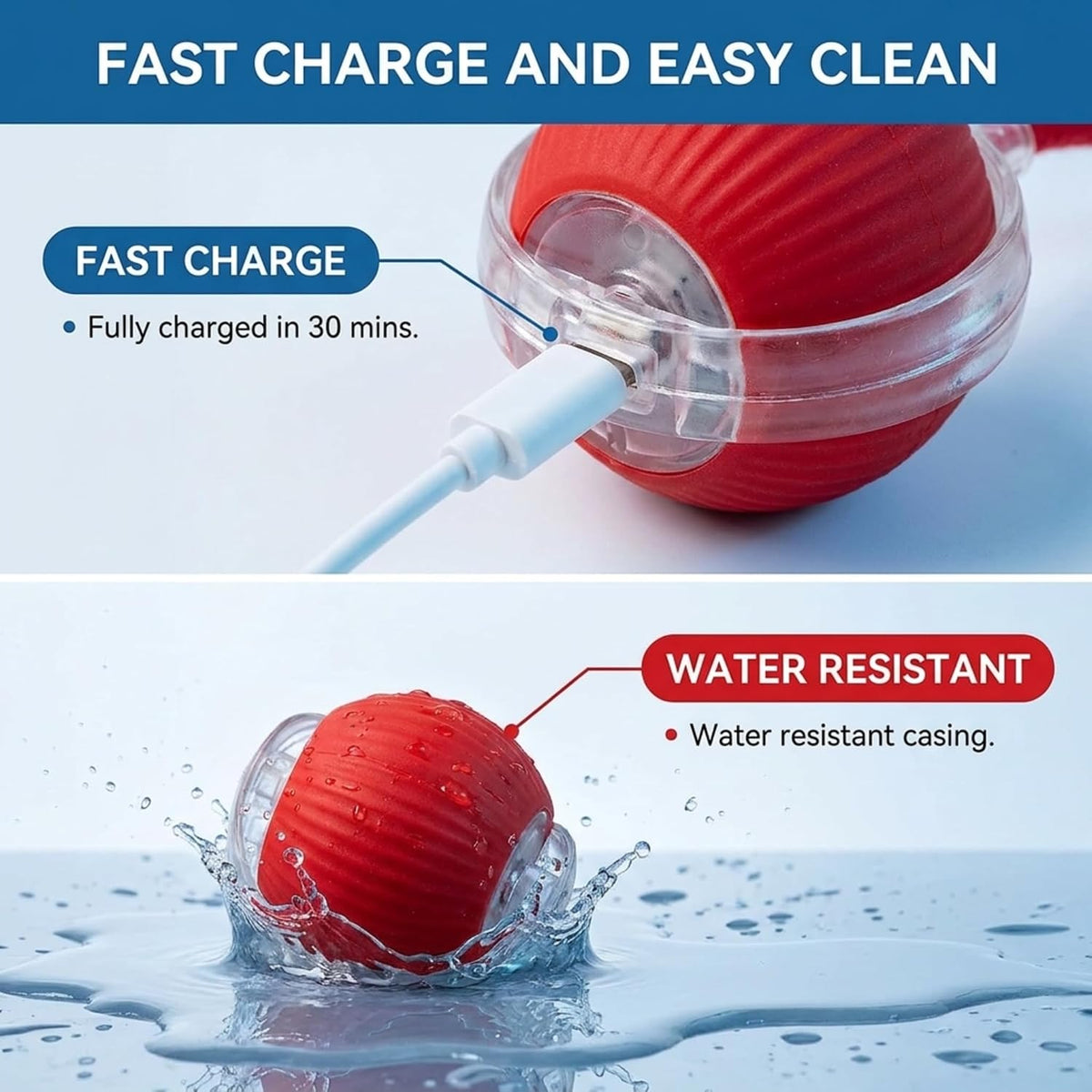 Rechargeable Electric Rolling  Ball For Pets With Lights
