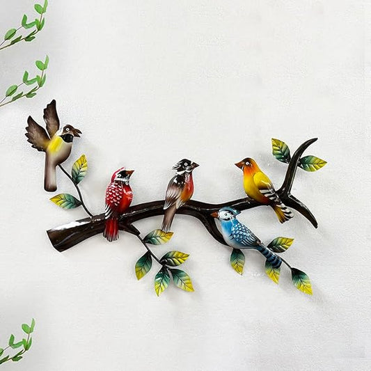 Metal Sparrow Birds Wall Art Decor Hanging Sculpture Wall Mounted for  Home Decoration Items