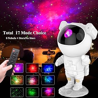 Astronaut Star Projector with Remote Control-360° Adjustable Timer  Night Lamp.