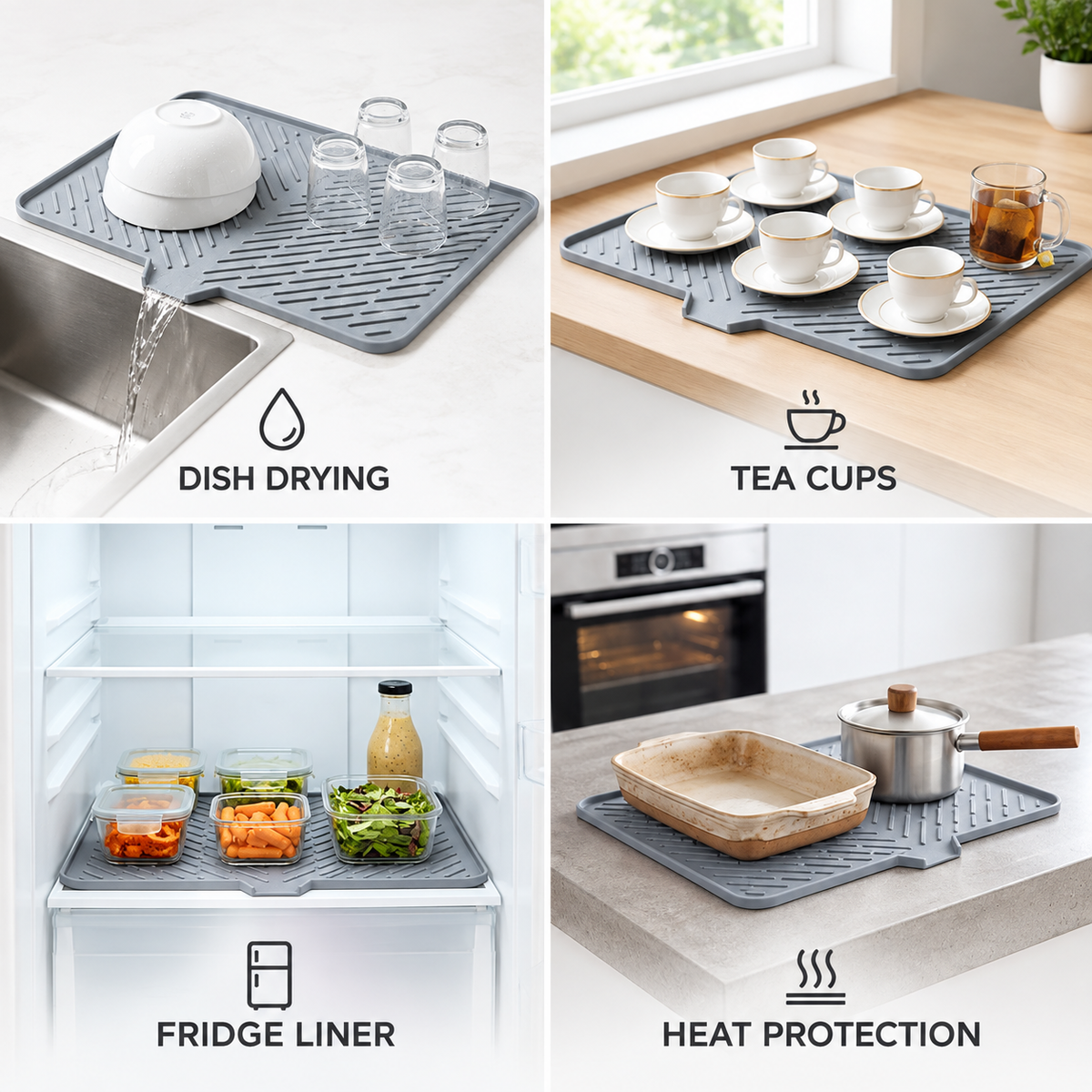 Silicon Dish Drying Mat For Kitchen