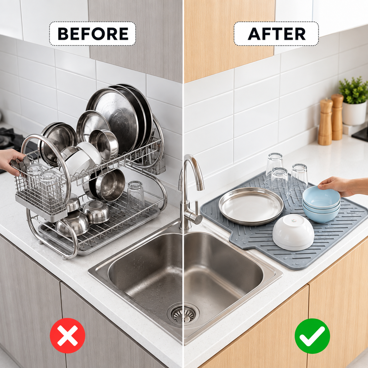 Silicon Dish Drying Mat For Kitchen