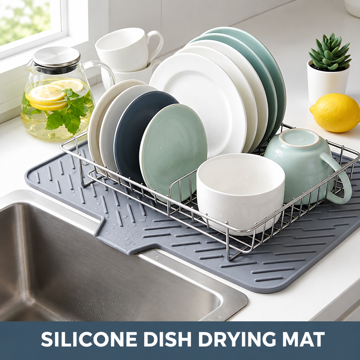 Silicon Dish Drying Mat For Kitchen