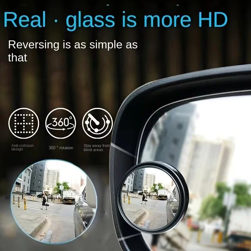 360° Rotatable Convex Wide Angle Rear View Mirrors for Cars SUVs Trucks (Pack of 2)