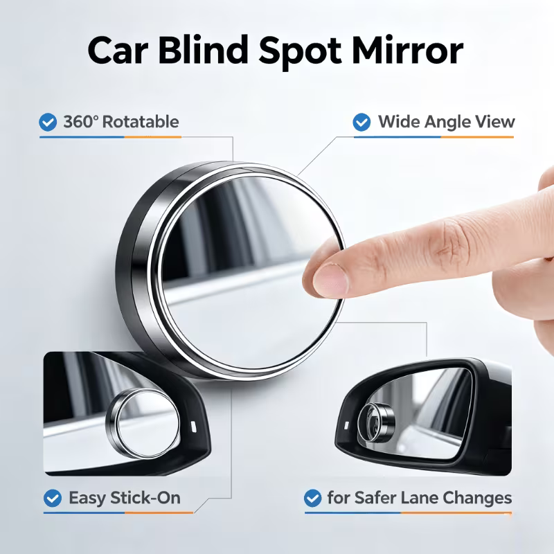 360° Rotatable Convex Wide Angle Rear View Mirrors for Cars SUVs Trucks (Pack of 2)