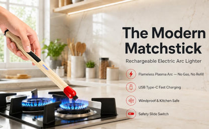 Electric Match Stick Arc Lighter USB Type C Rechargeable