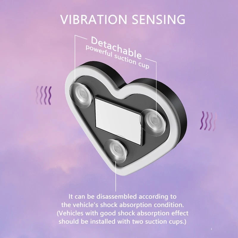 Heart Shaped Car Window Light with Suction Cups Solar Powered & USB Charging